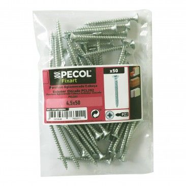 Parafuso Aglomerado Cabe�a Embeber Pz 4,5x50