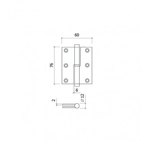 Dobradiça Bal. Direita 3 Inox 3 unidades Dobradiça Bal. Direita 3 Inox 3 unidades