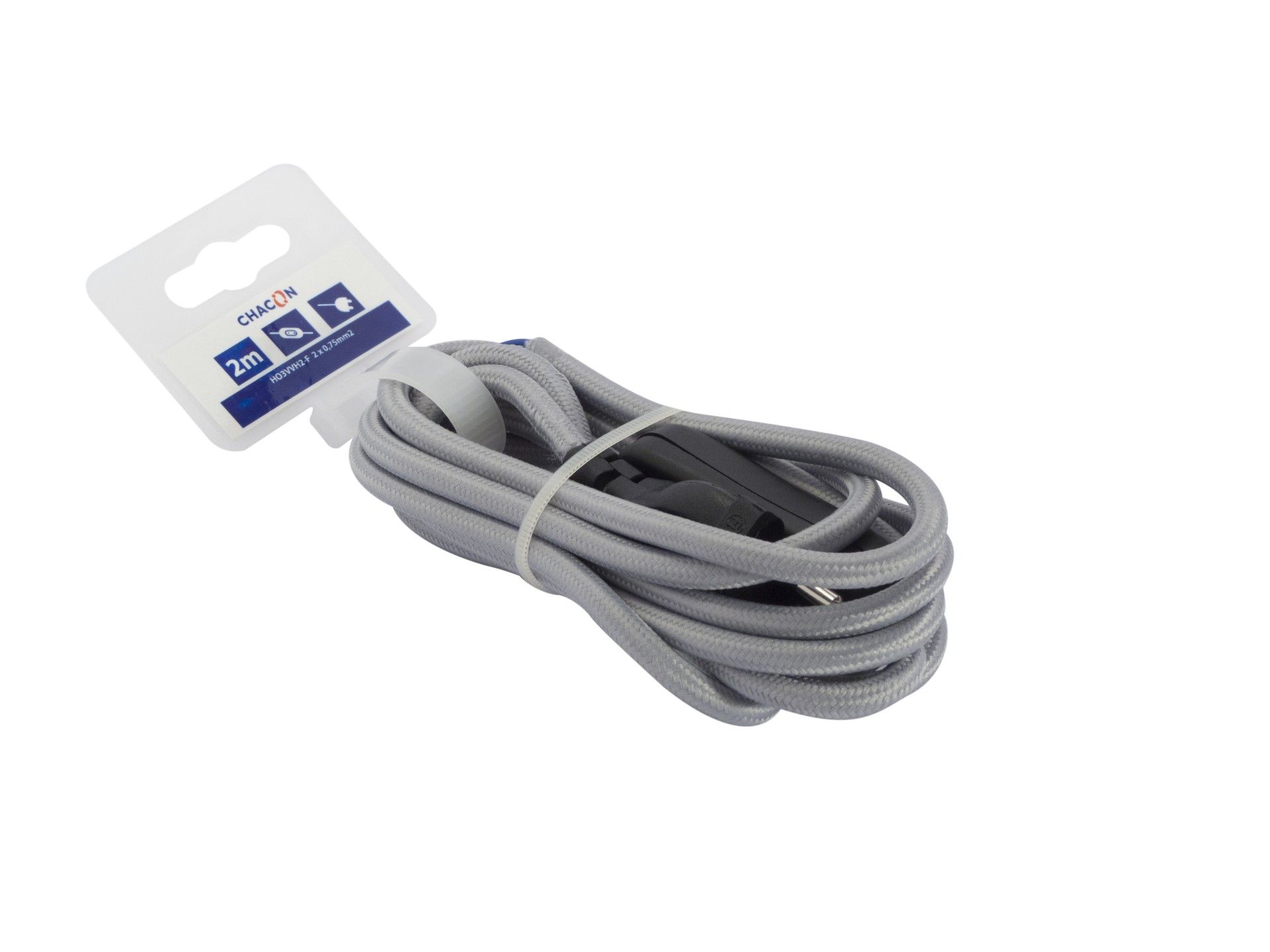 Extensão C/Interruptor Textil Cinza 2m