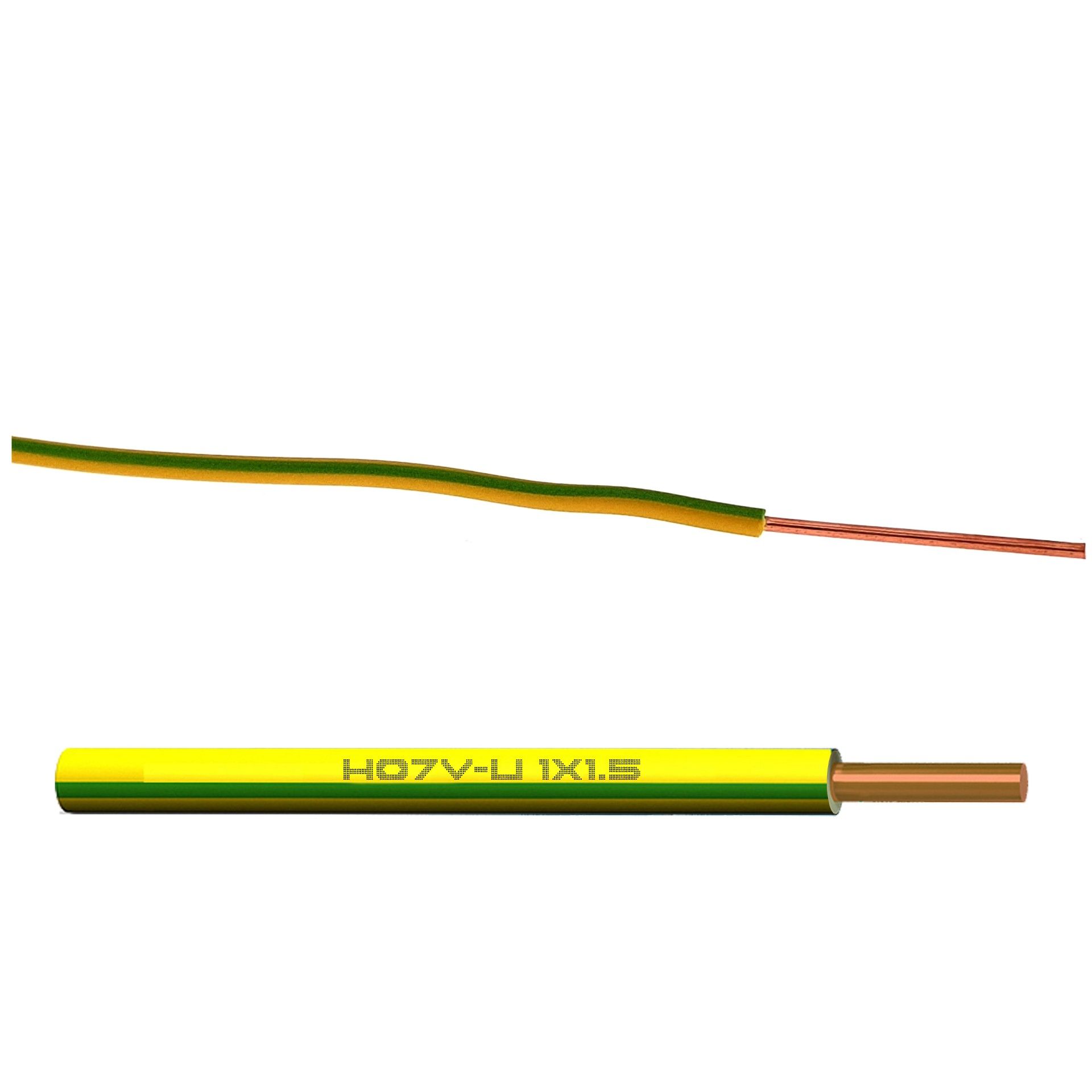 Cabo Ho7 V-U 1x1.5mm² Amarelo/Verde 1m