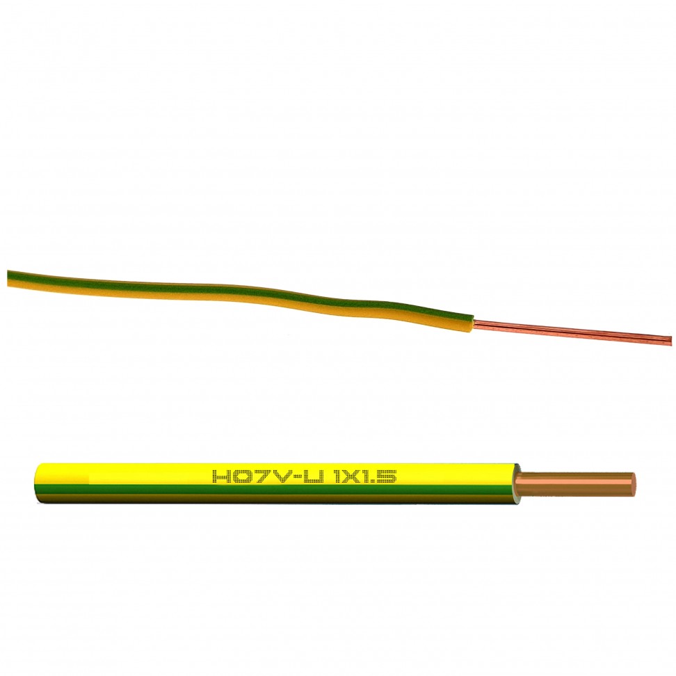 Cabo Ho7 V-U 1x1.5mm² Amarelo/Verde 1m Cabo Ho7 V-U 1x1.5mm² Amarelo/Verde 1m