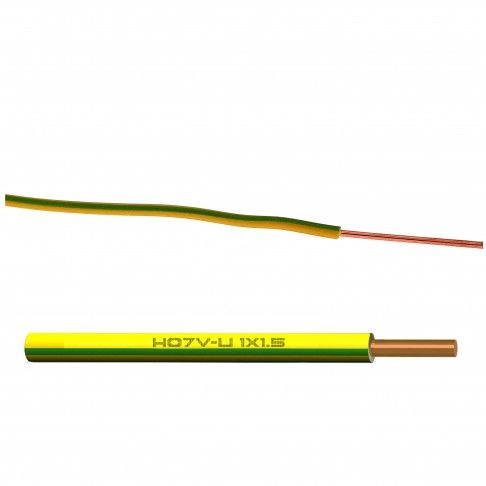 Cabo Ho7 V-U 1x1.5mm² Amarelo/Verde 1m Cabo Ho7 V-U 1x1.5mm² Amarelo/Verde 1m