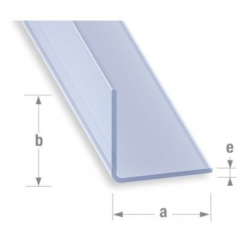 Perfil Ângulo PVC Transparente 20x20mm-2,6m Perfil Ângulo PVC Transparente 20x20mm-2,6m