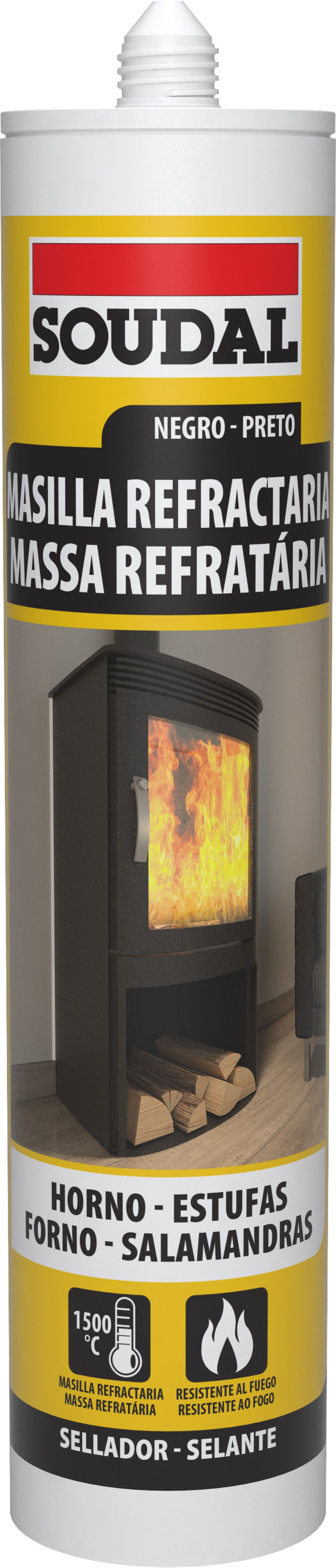 Silicone Massa Refráctaria 1500ª Preto 290ml