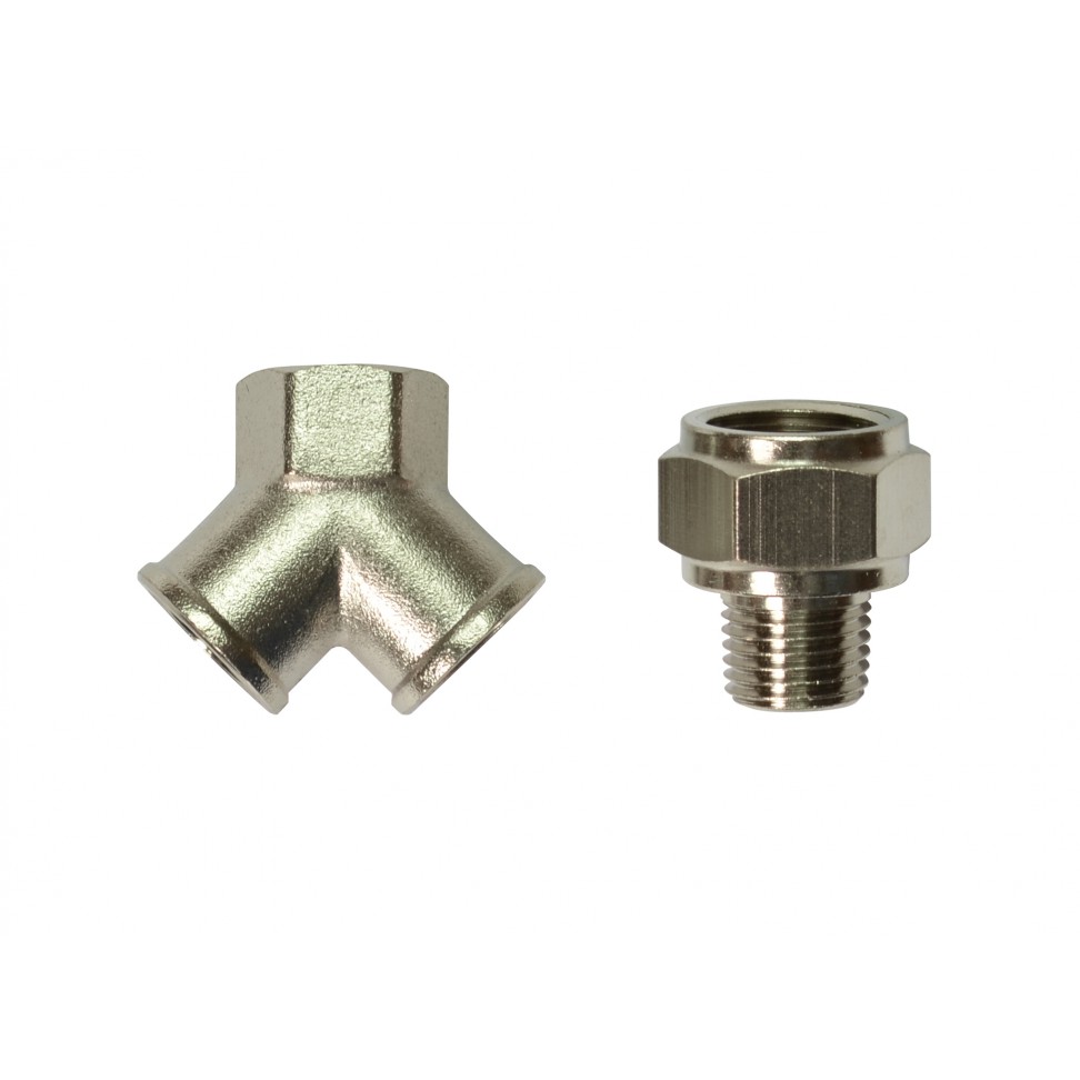 Conector 3 Vias 1/4F - 3/8 - 1/4F STANLEY Conector 3 Vias 1/4F - 3/8 - 1/4F STANLEY