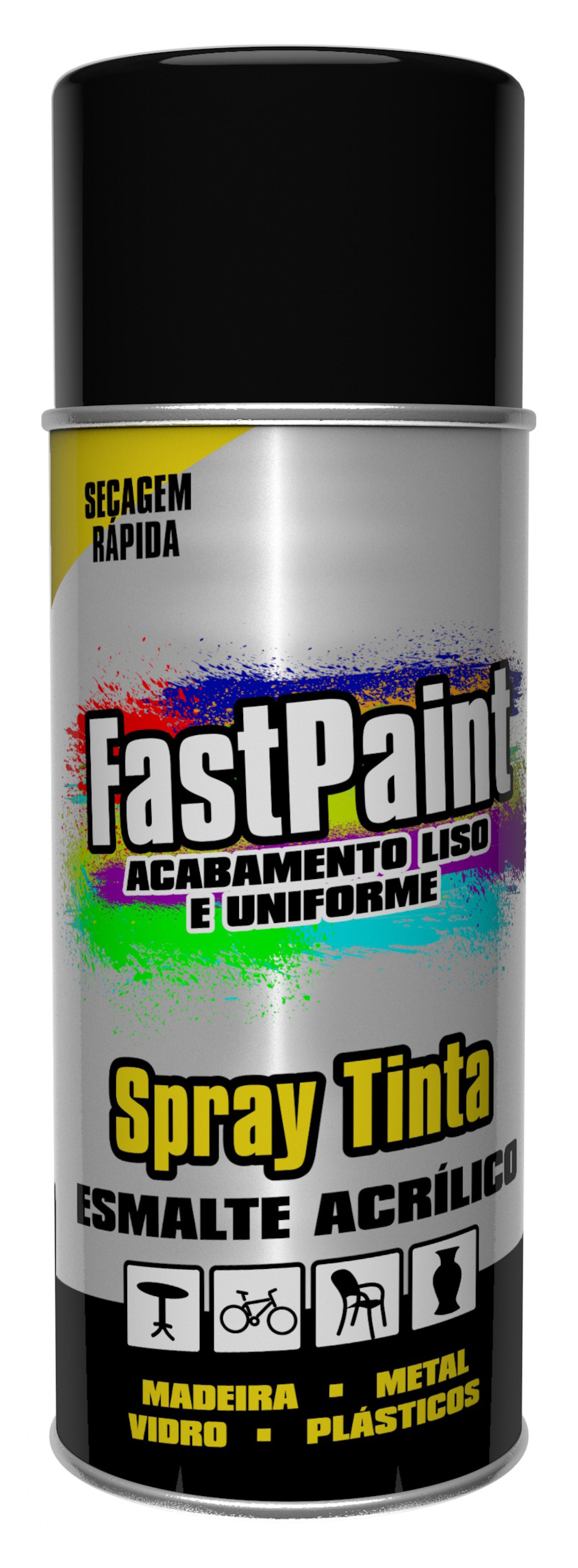 Spray Fastpaint Ral 9005 Preto Mate 400ml