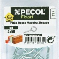 Pitão Rosca Madeira Zincada 4x50 Pitão Rosca Madeira Zincada 4x50