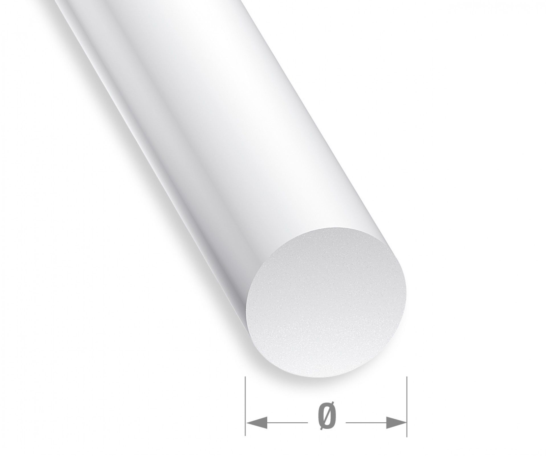 Perfil Redondo PVC Branco 8mm-1m