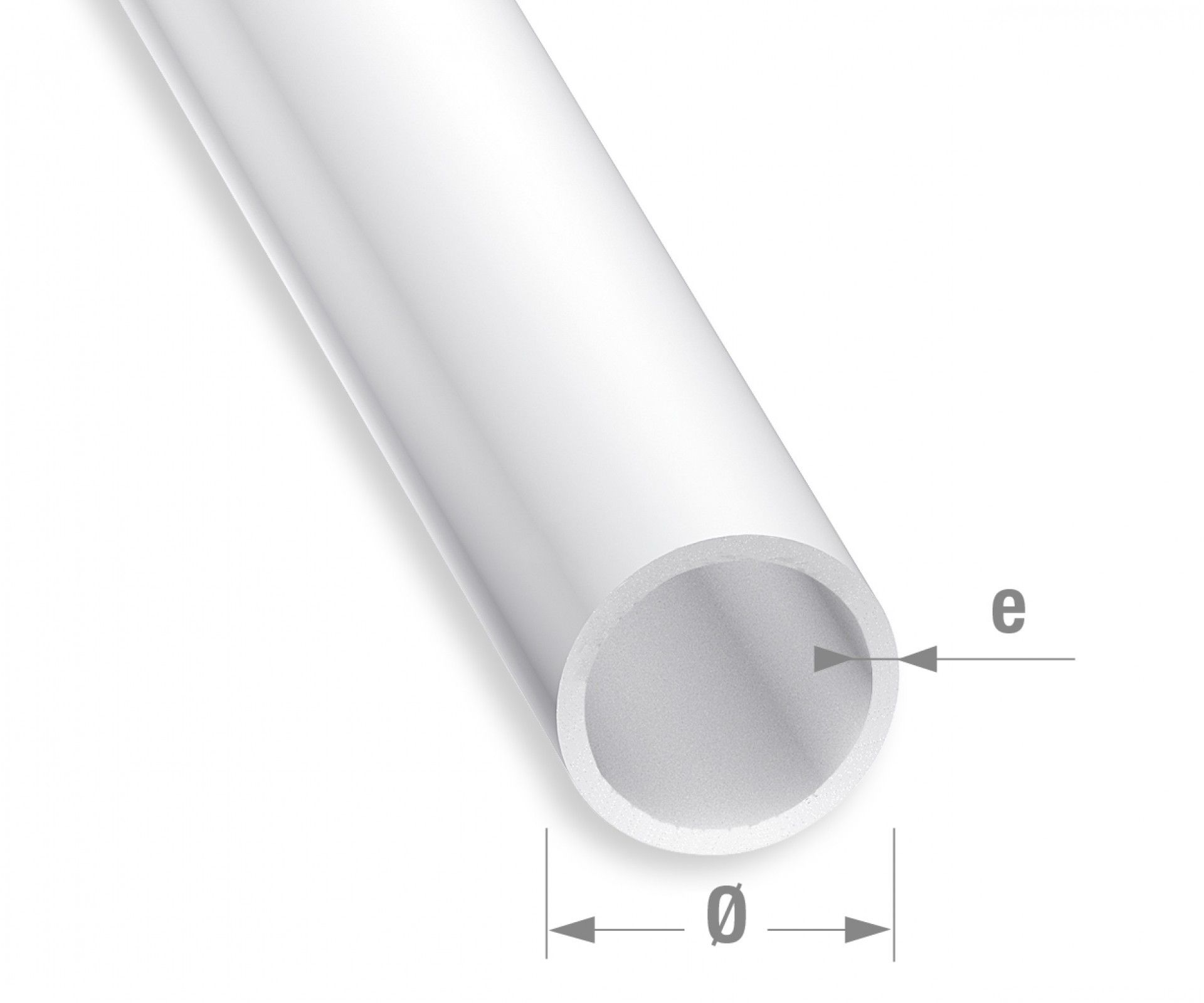 Tubo Redondo PVC Branco 10x1,2mm-1m