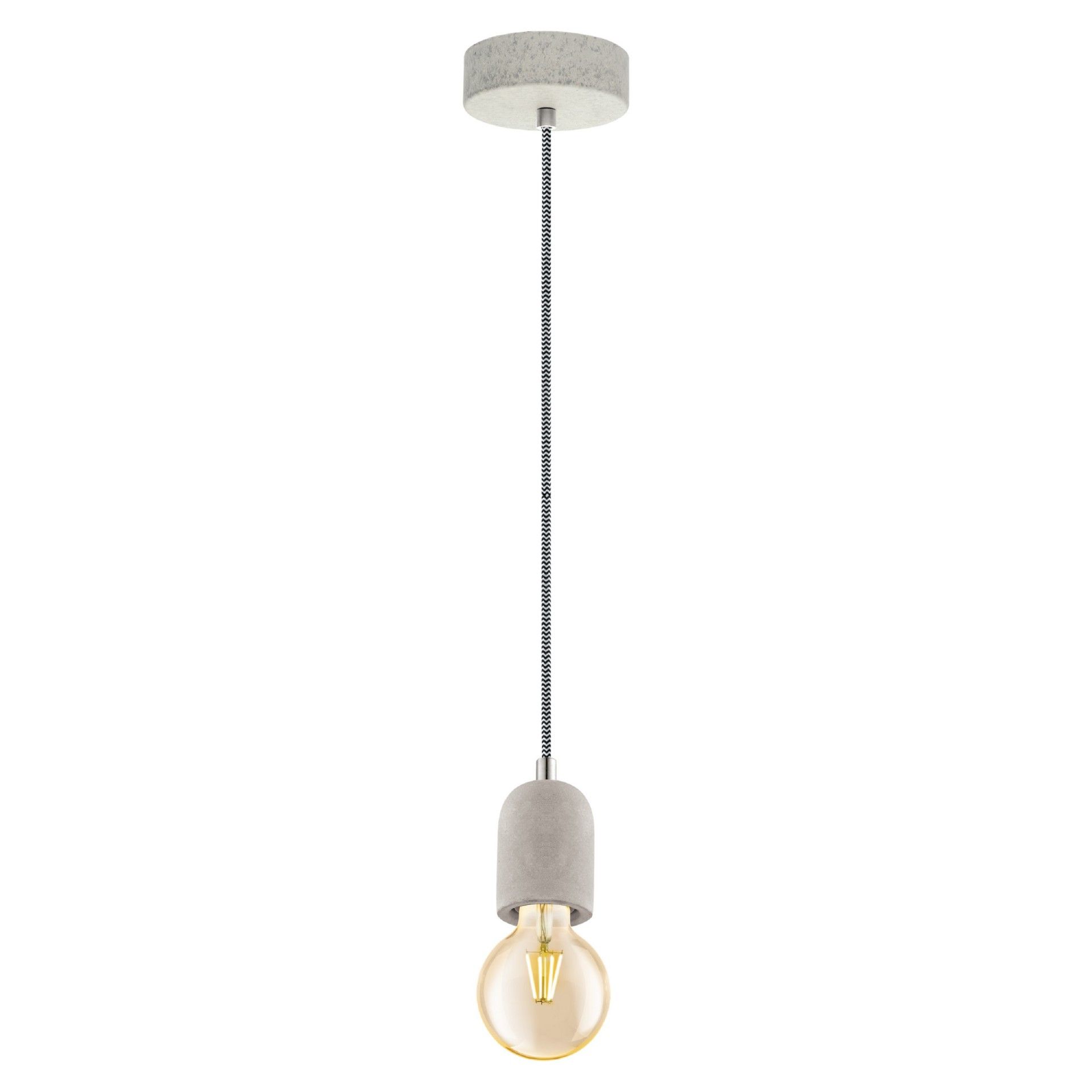 Cabo Suspensão E27 Vintage Betão/ Preto