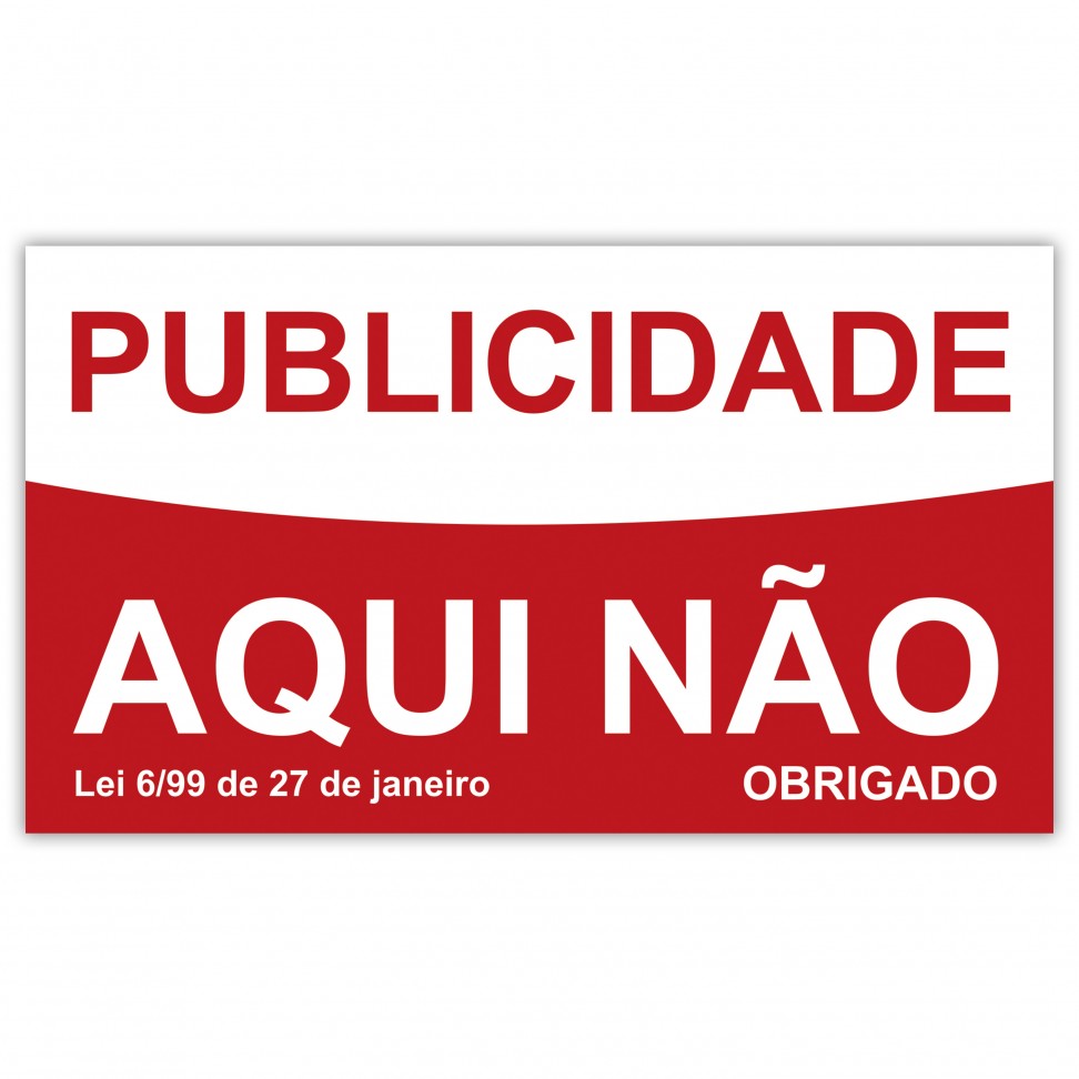 Sinal�tica "Publicidade Aqui N�o" 2uni.