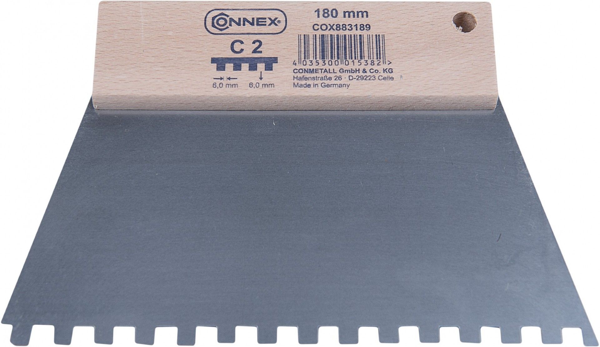 Espátula dentada com punho de madeira