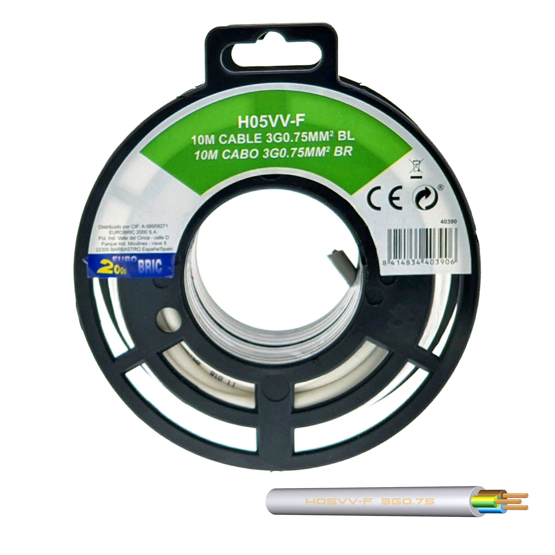 Cabo Ho5 Vv-F 3g0.75mm² Branco 10m