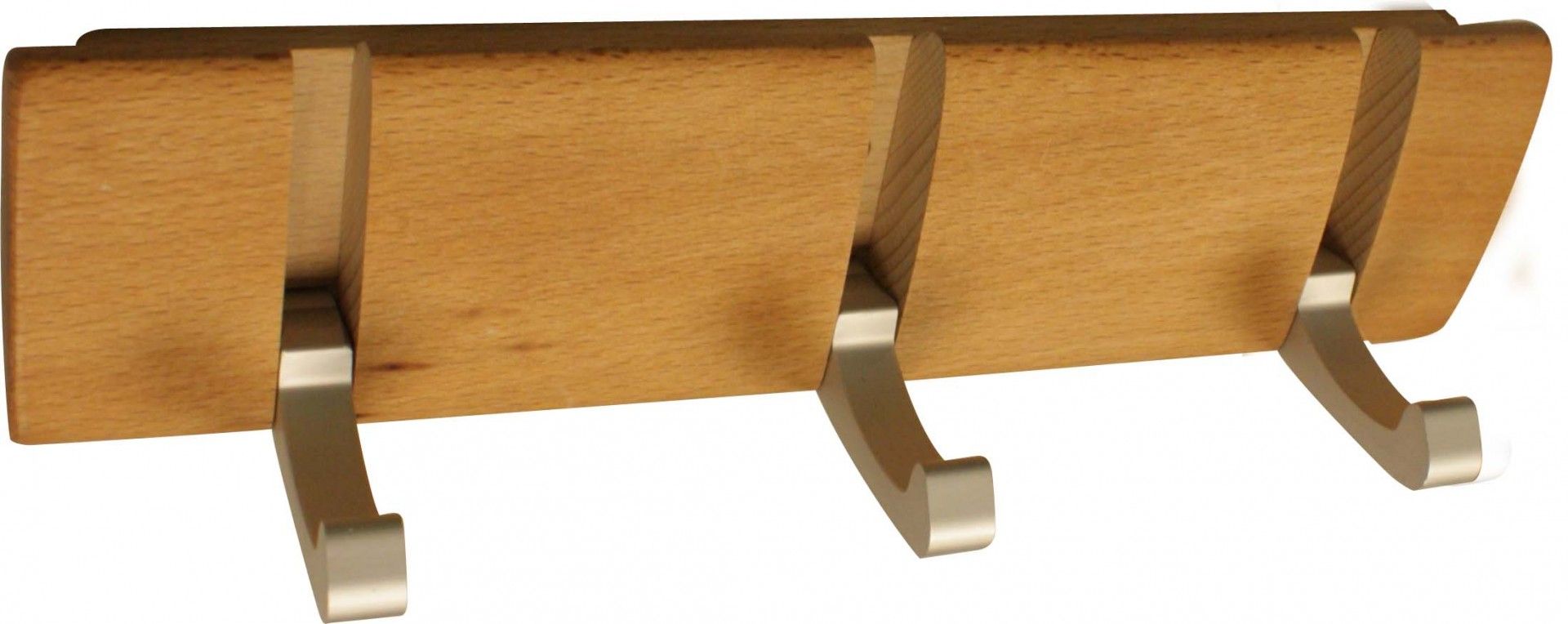 Cabide 3 Ganchos Faia/ Alumínio Prateado