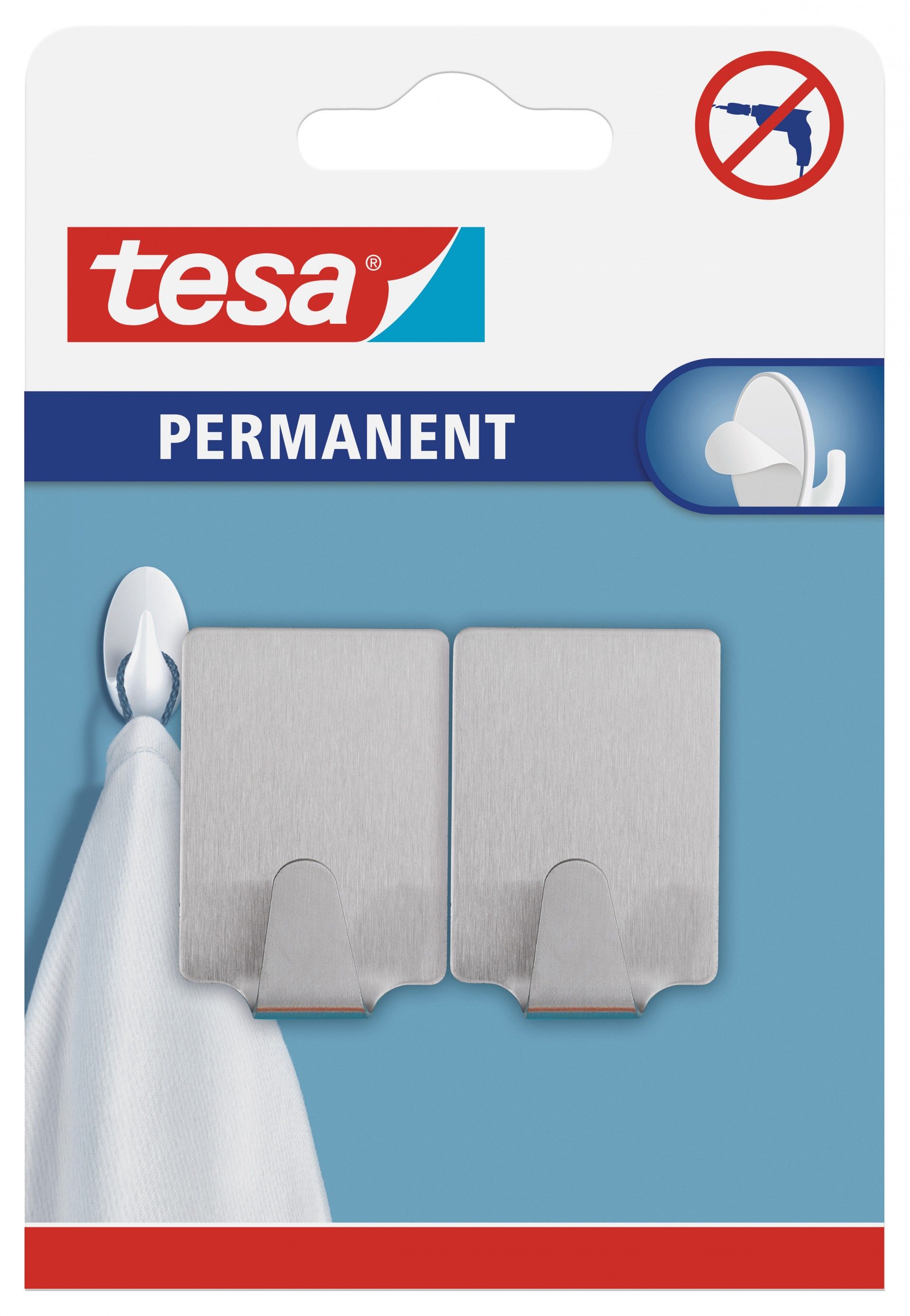 Ganchos TESA Permanentes Metal (2 unid)