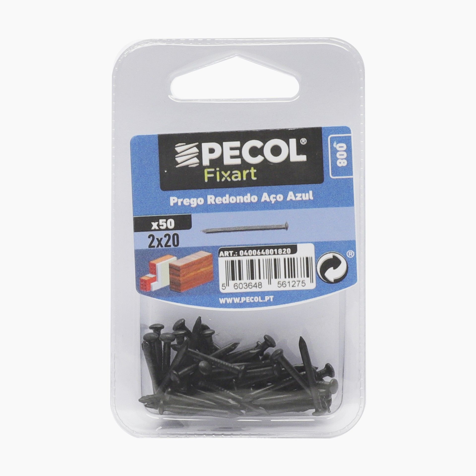 Prego Redondo Aço Azul 2x20