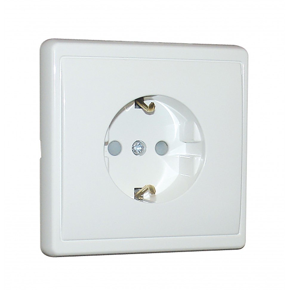 Tomada Schuko Mon Branco com Obturador Apolo 5000 Tomada Schuko Mon Branco com Obturador Apolo 5000