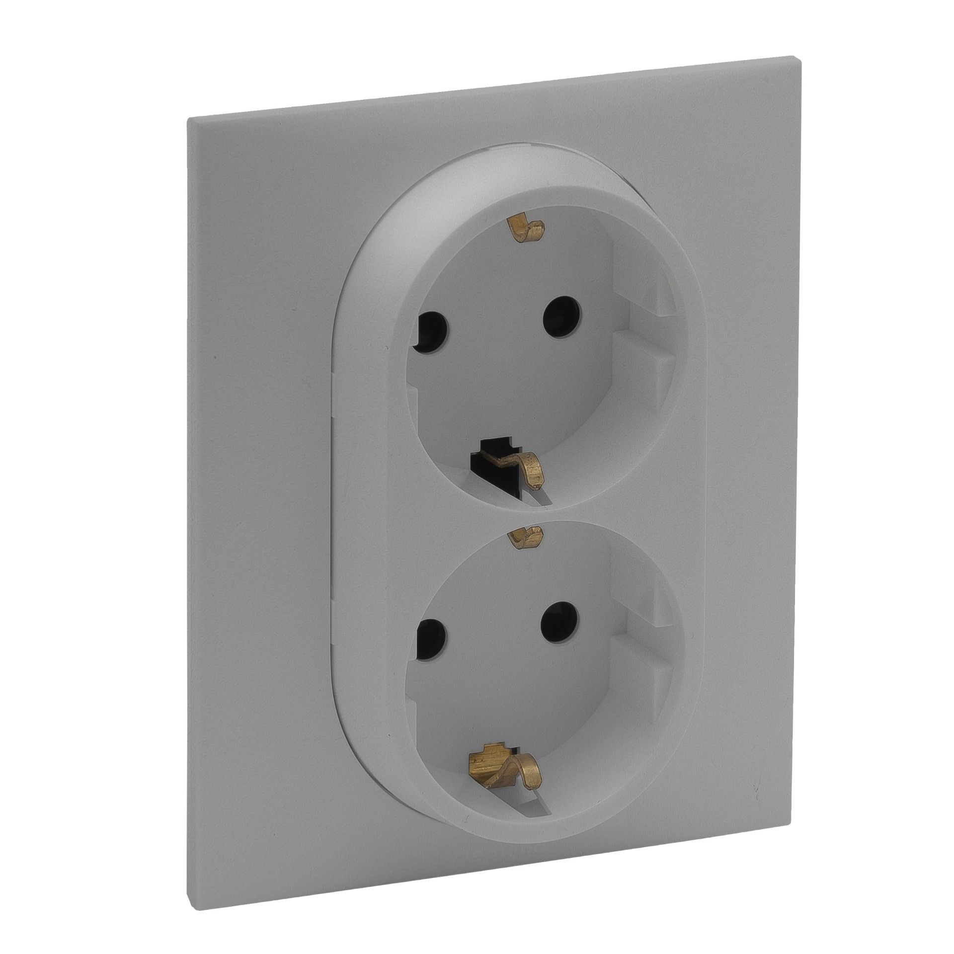 Tomada Dupla C/Terra Série Niloé Step Branco