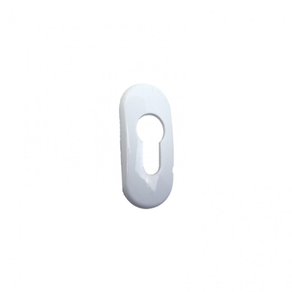 Escudete Oval Perfil Alum�nio Lacado Branco BL2