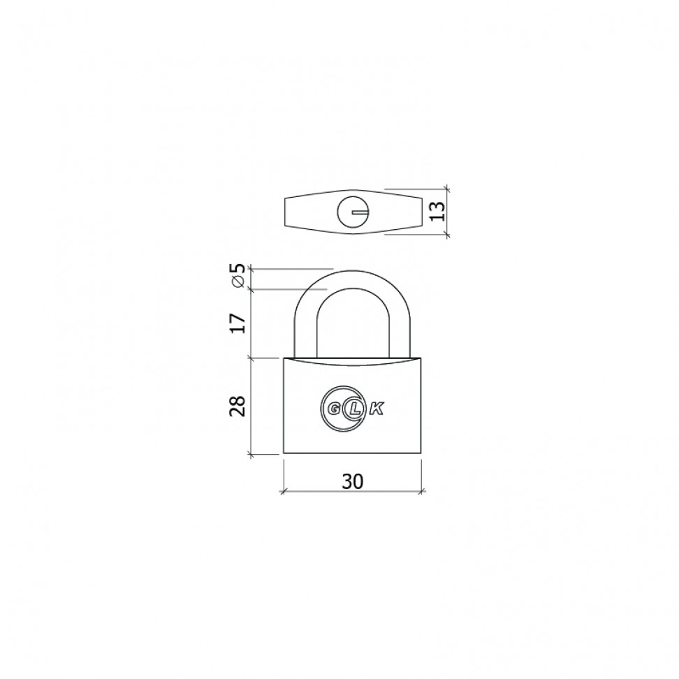 Cadeado Lat�o 30 mm 3 Chaves 