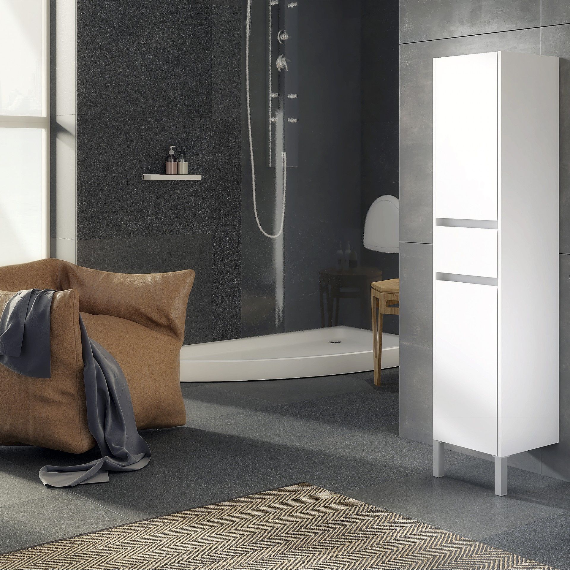 Móvel Auxiliar CARUSO Branco 2 Portas + 1 Gaveta