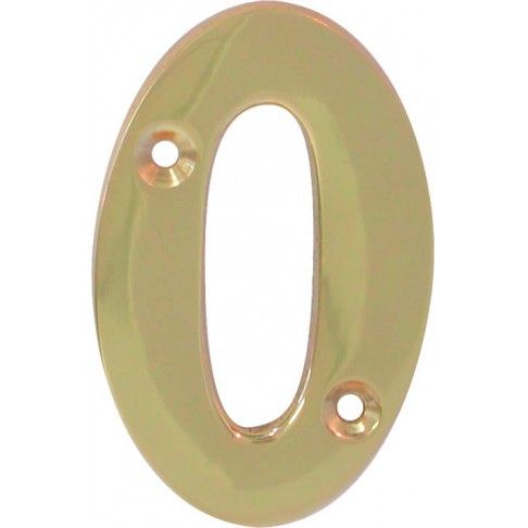 Algarismo 0 Latão Polido 65mm Algarismo 0 Latão Polido 65mm