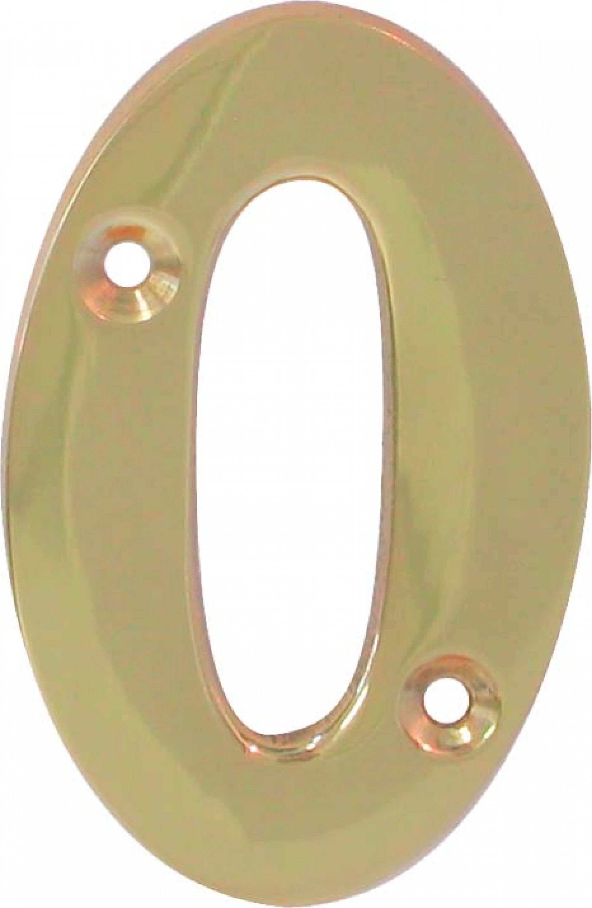 Algarismo 0 Latão Polido 65mm