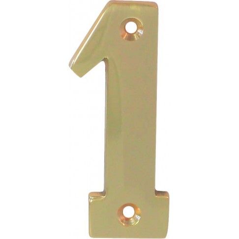 Algarismo 1 Latão Polido 65mm Algarismo 1 Latão Polido 65mm