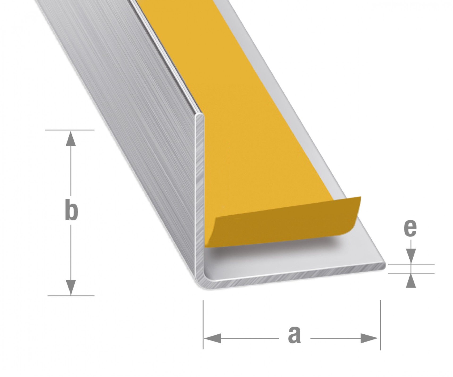 Cantoneira Adesiva PVC Inox 20x20x1mm -2,6m