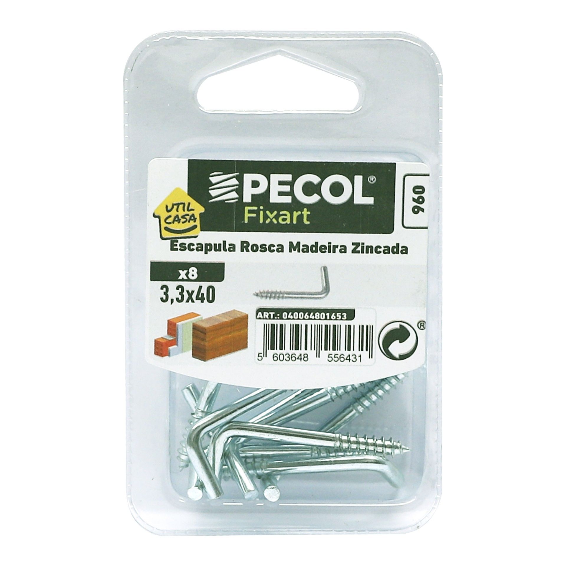 Escápula Roscada Zincada 3,3x40