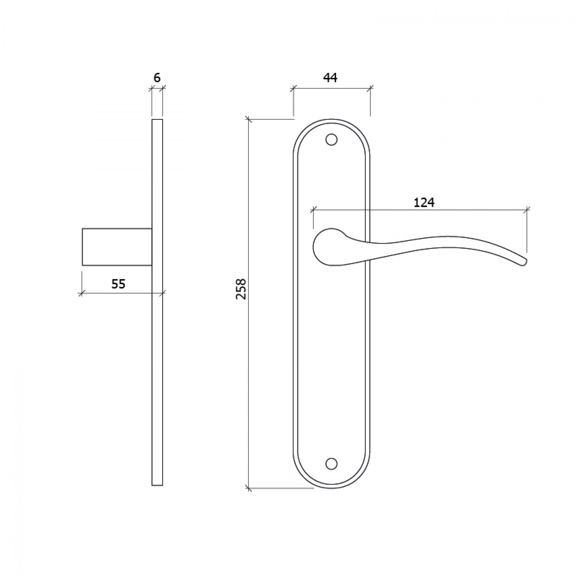 Puxador Porta 3304 Niquel Satinado