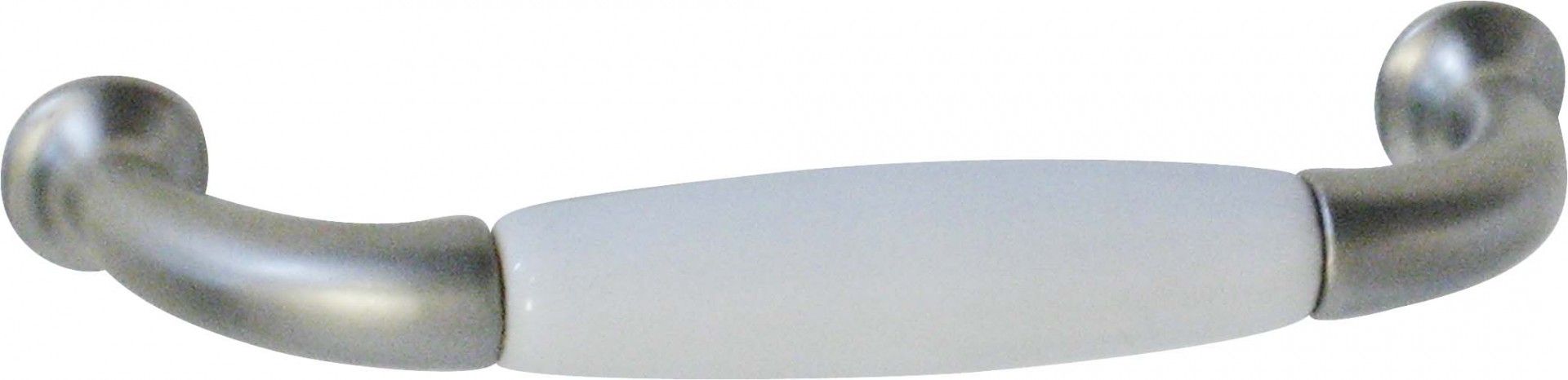 Puxador Asa Branco Níquel/Porcelânico