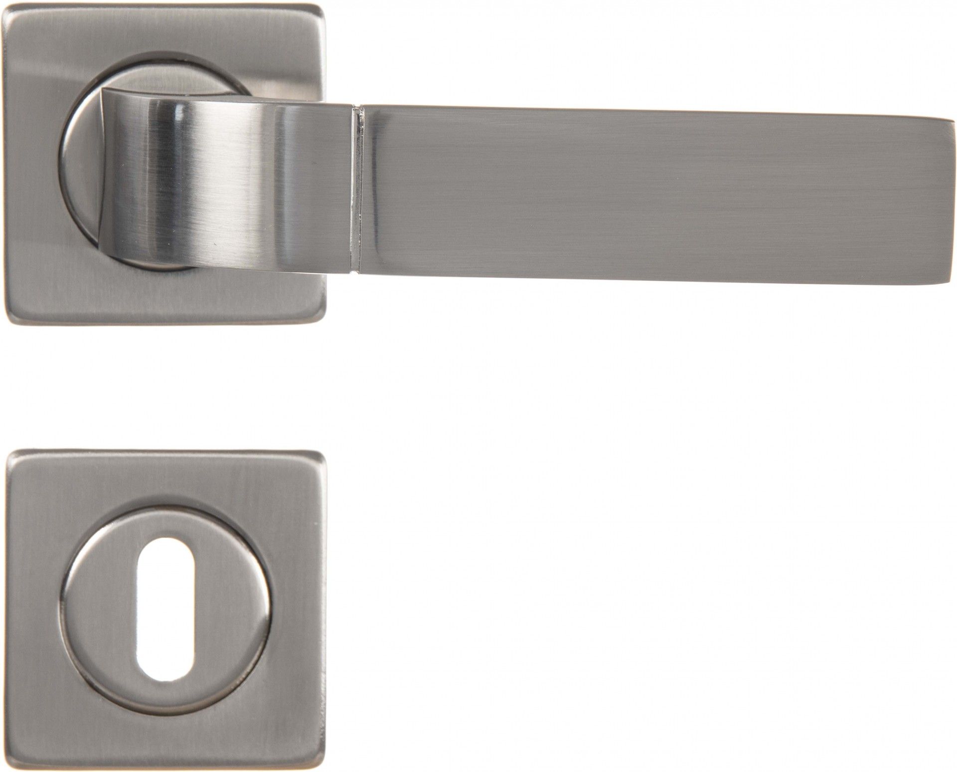 Puxador Porta 119 Roseta Alumínio Niquelado Escovado