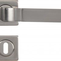 Puxador Porta 119 Roseta Alumínio Niquelado Escovado Puxador Porta 119 Roseta Alumínio Niquelado Escovado