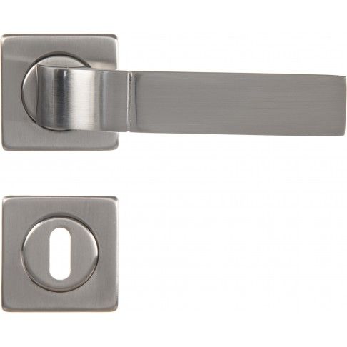 Puxador Porta 119 Roseta Alumínio Niquelado Escovado Puxador Porta 119 Roseta Alumínio Niquelado Escovado