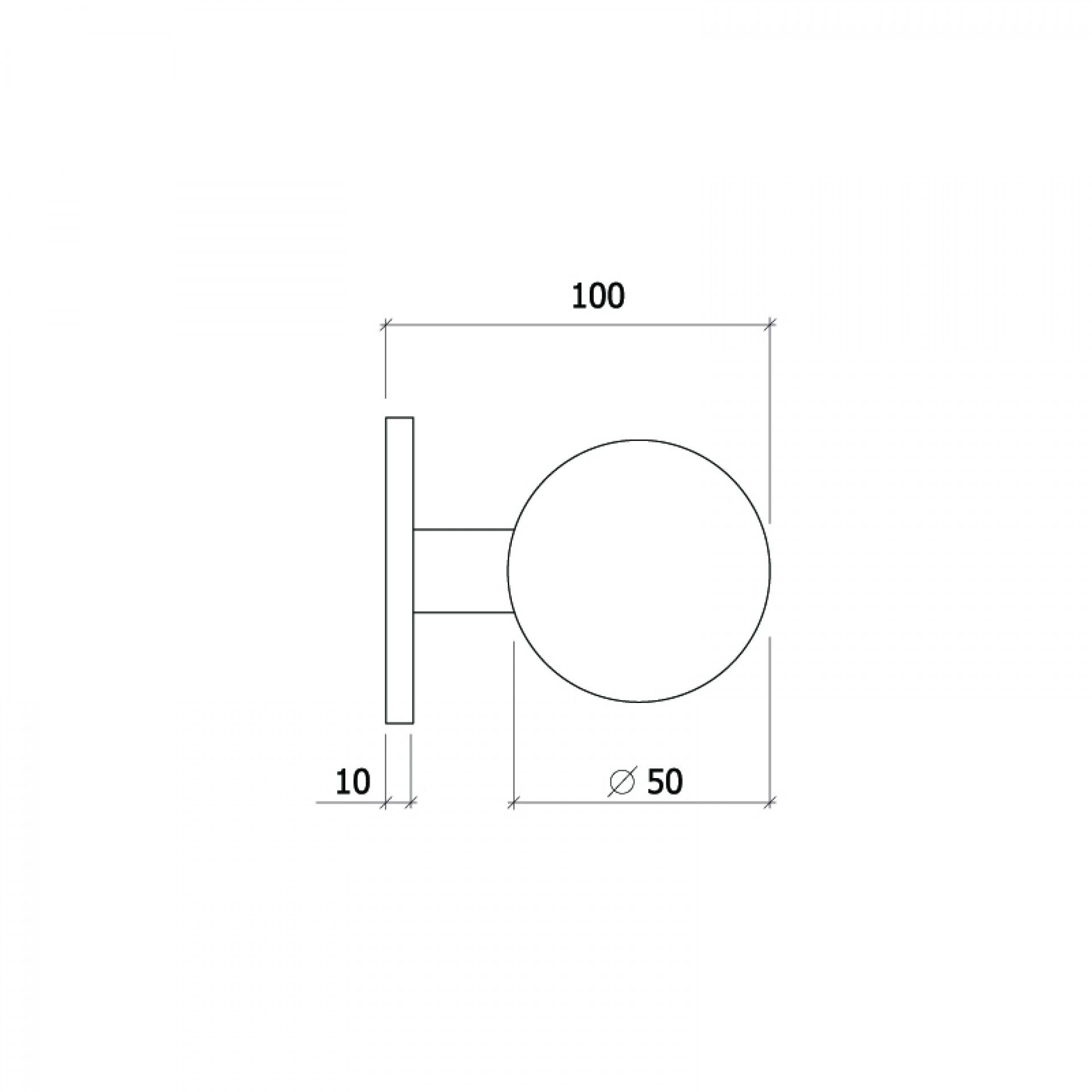 Puxador bola duplo 50mm Inox Satinado