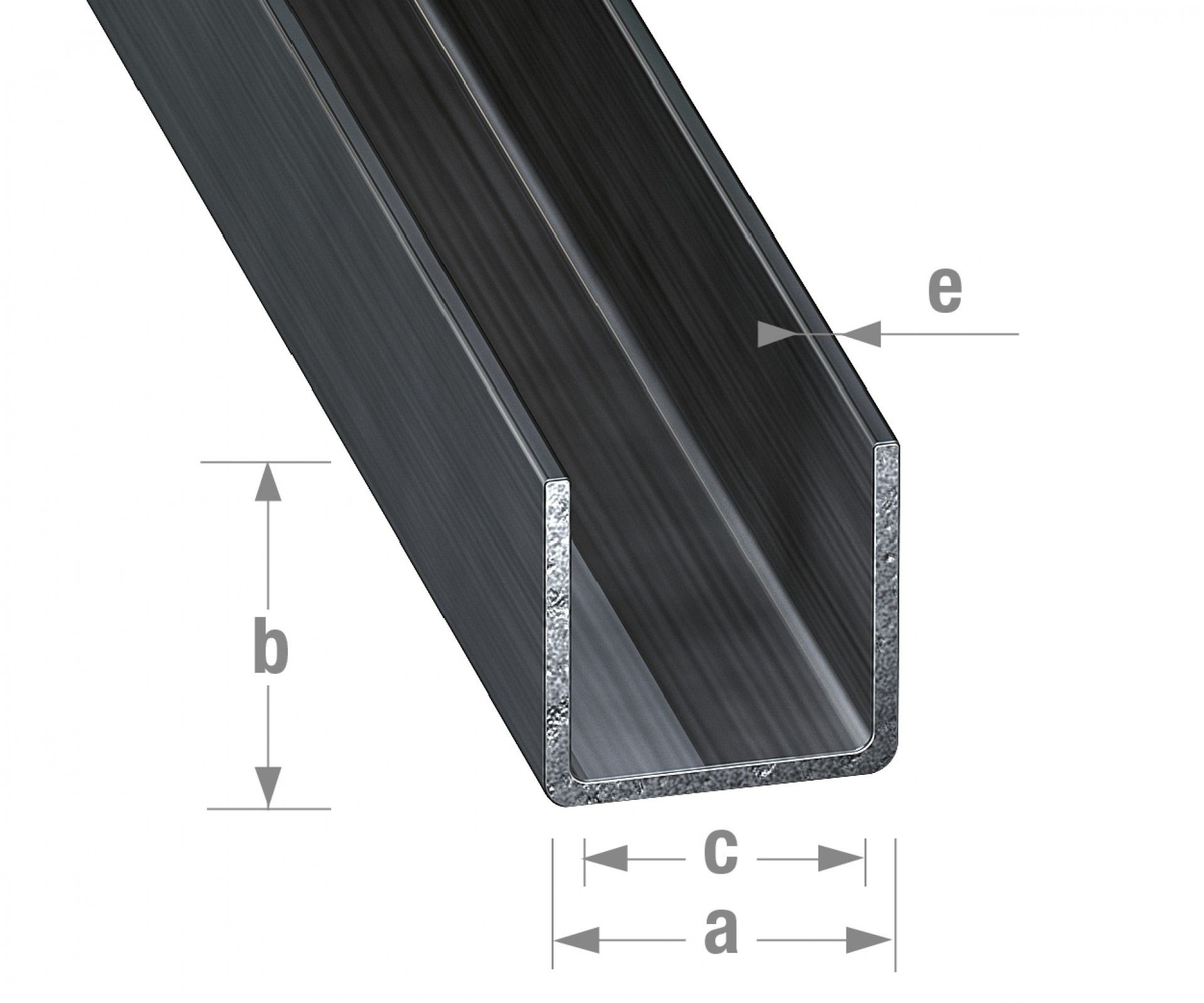 Perfil U aço 9x11x9mm - 1m