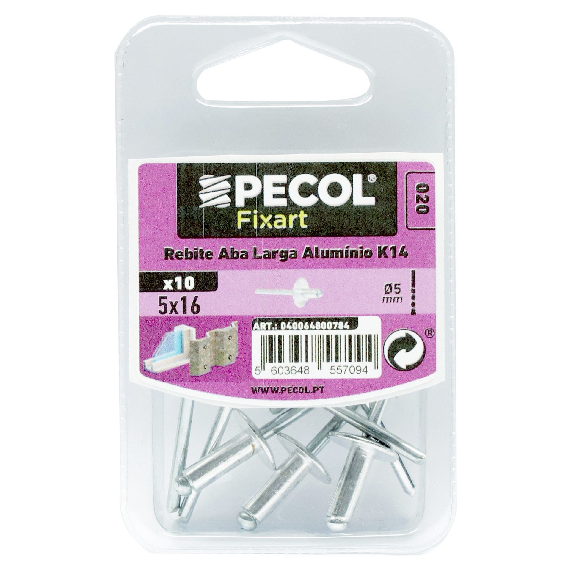 Rebites Aba Larga 5x16 Alumínio