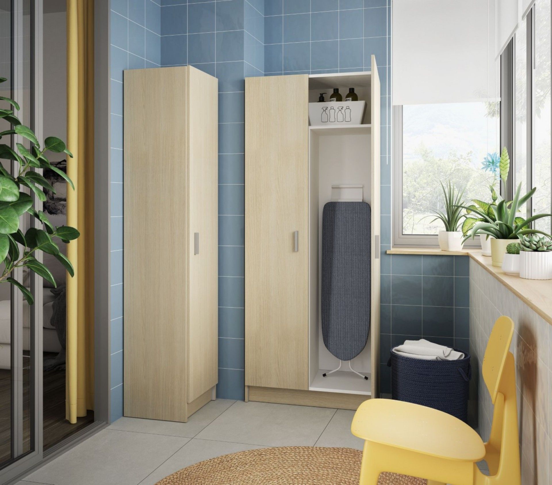 Armário Multiusos Alto Carvalho 1 Porta