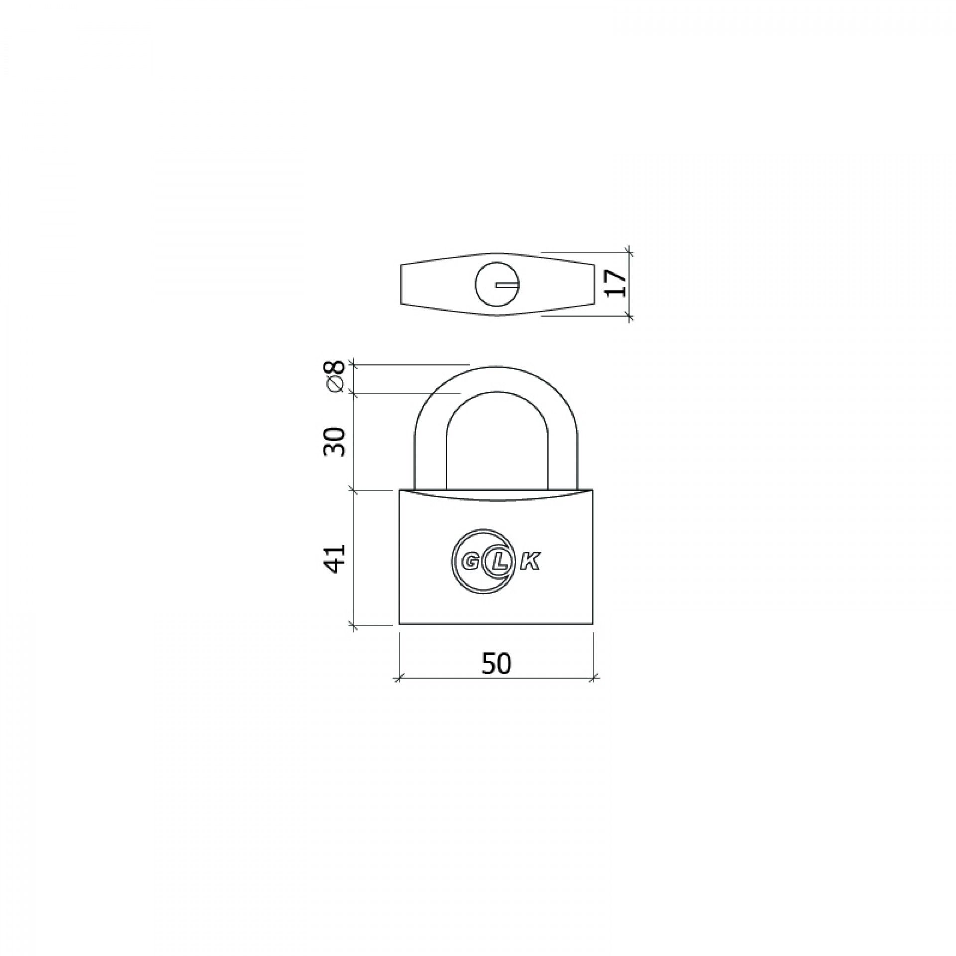 Cadeado Latão 50 mm 3 Chaves