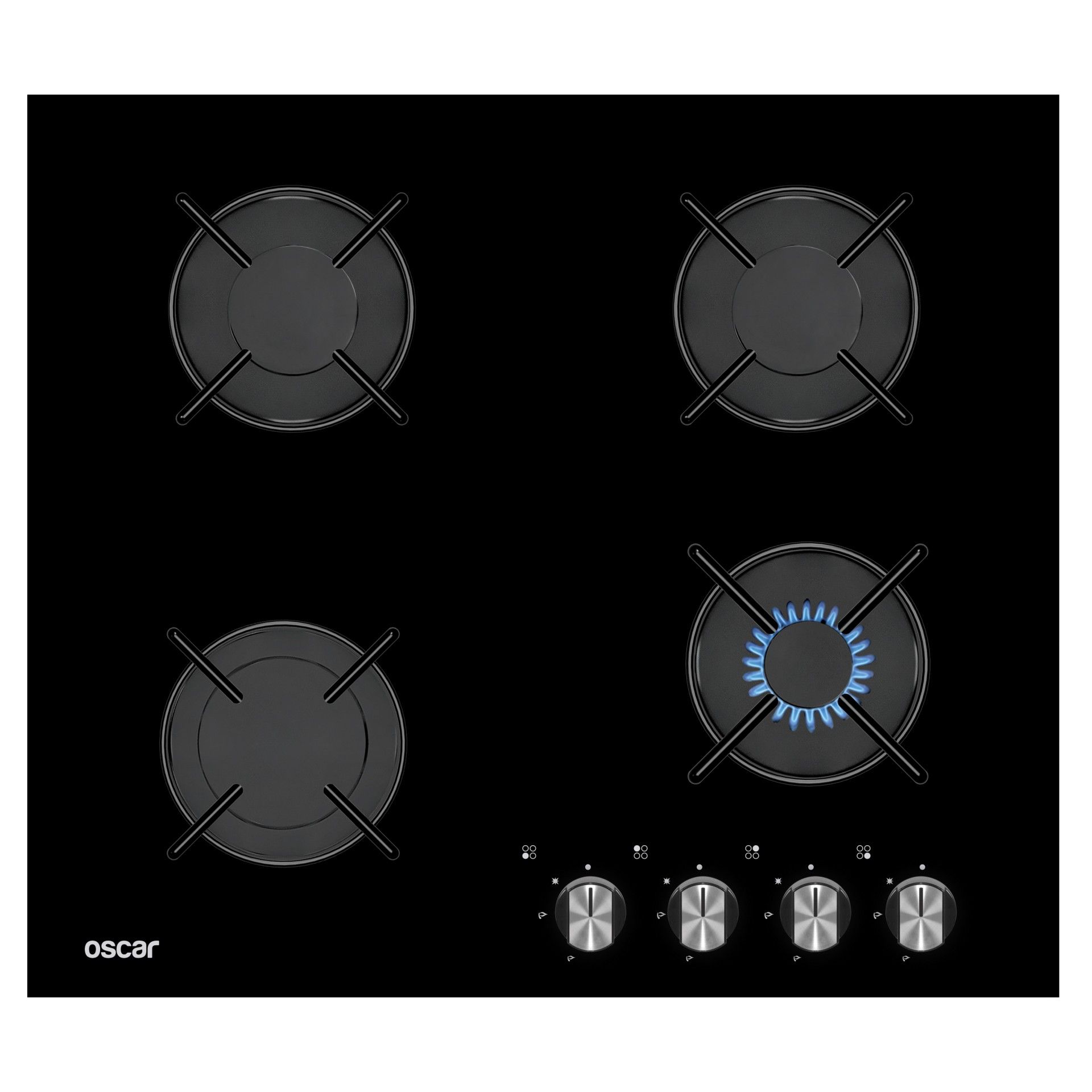 Placa Vidro 4 Bocas a Gás