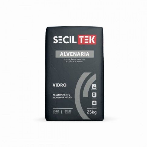 Argamassa para Tijolo Vidro Seciltek Branco 25kg Argamassa para Tijolo Vidro Seciltek Branco 25kg