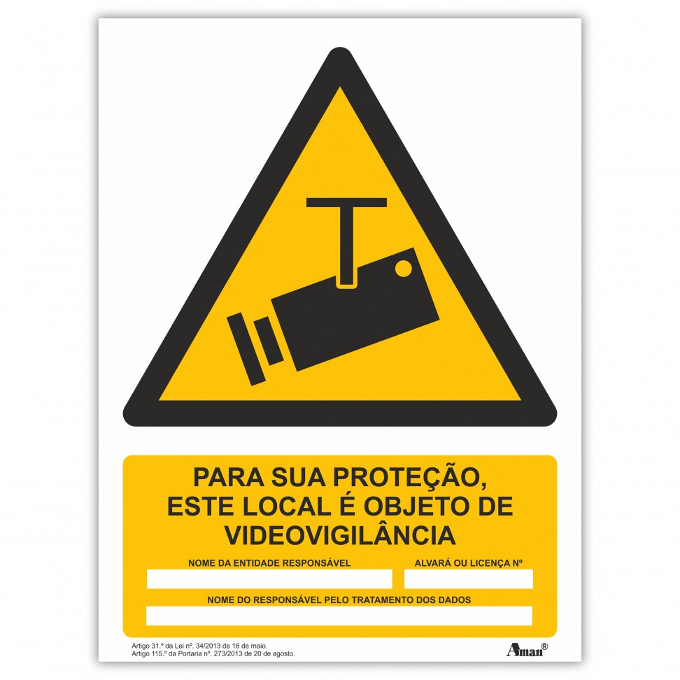 Sinalética Autocolante Videovigilância Sinalética Autocolante Videovigilância