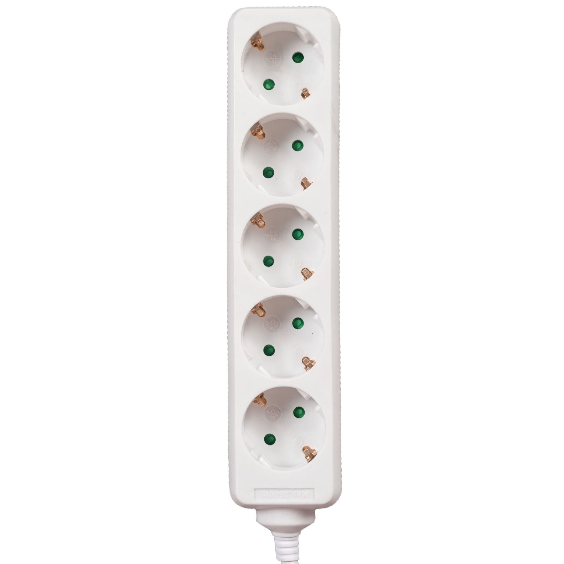 Bloco 5 Tomadas Cabo 3mx1.5 Branco
