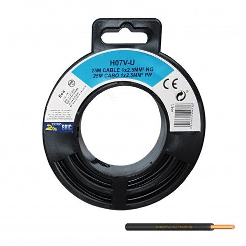 Cabo Ho7 V-U 1x2.5mm² Preto 25m Cabo Ho7 V-U 1x2.5mm² Preto 25m