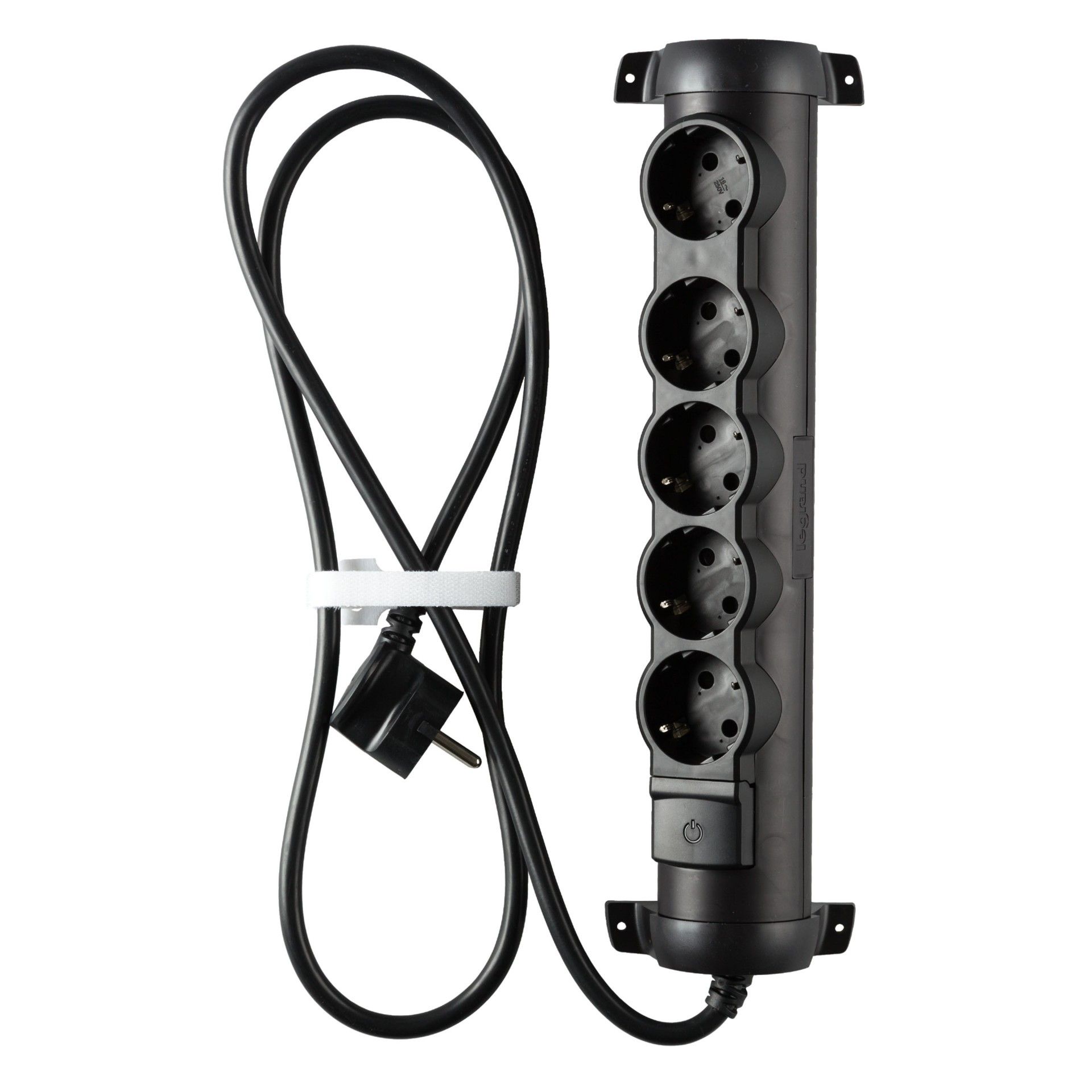 Bloco Tomada 5x2p+T Antracite 1,5m