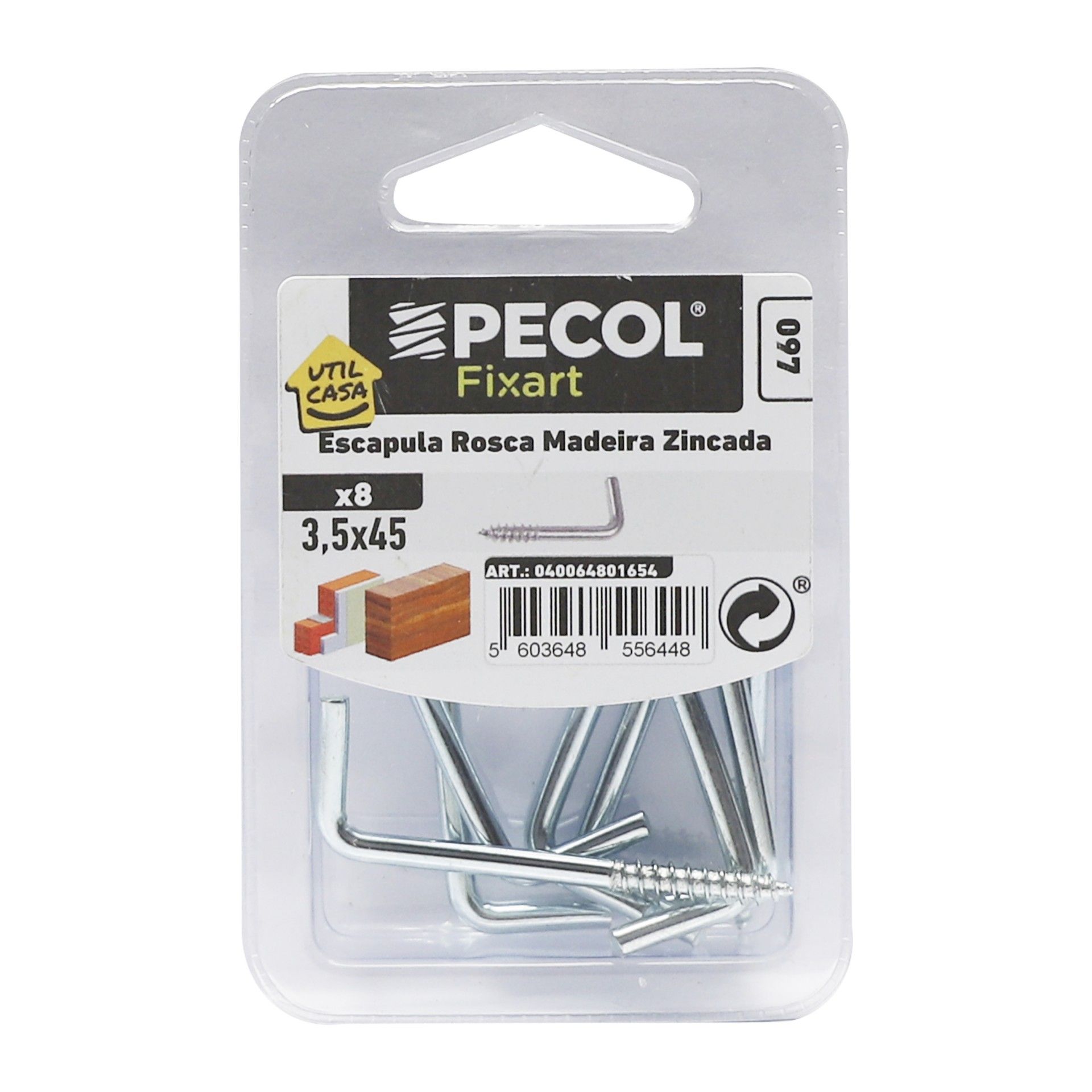 Escápula Roscada Zincada 3,5x45