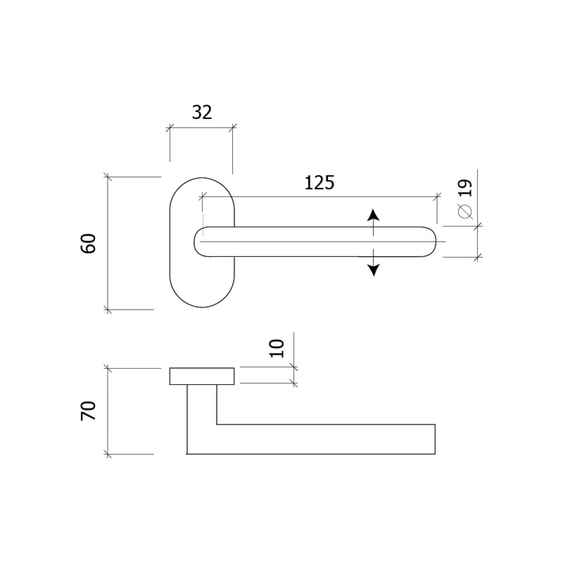 Puxador Porta C/Entrada Cilindro Inox