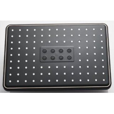 Chuveiro Tecto Rectangular Preto Cromado