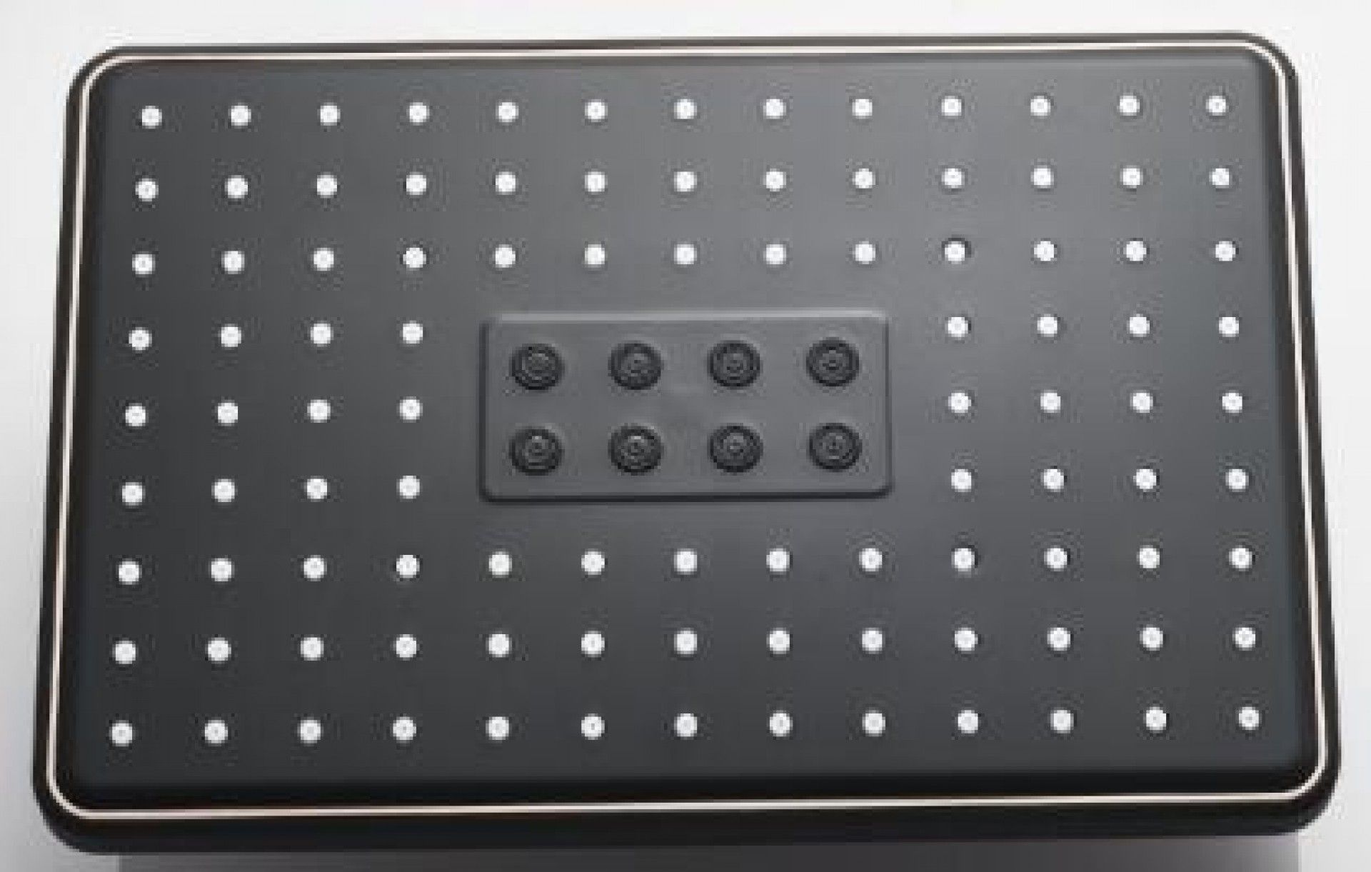 Chuveiro Tecto Rectangular Preto Cromado